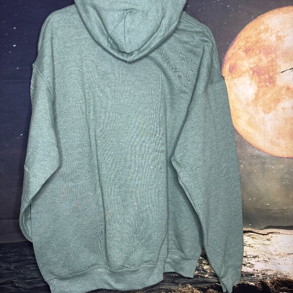 GILDAN HOODIE-HEATHER GREEN(NEW - Picture 2 of 3